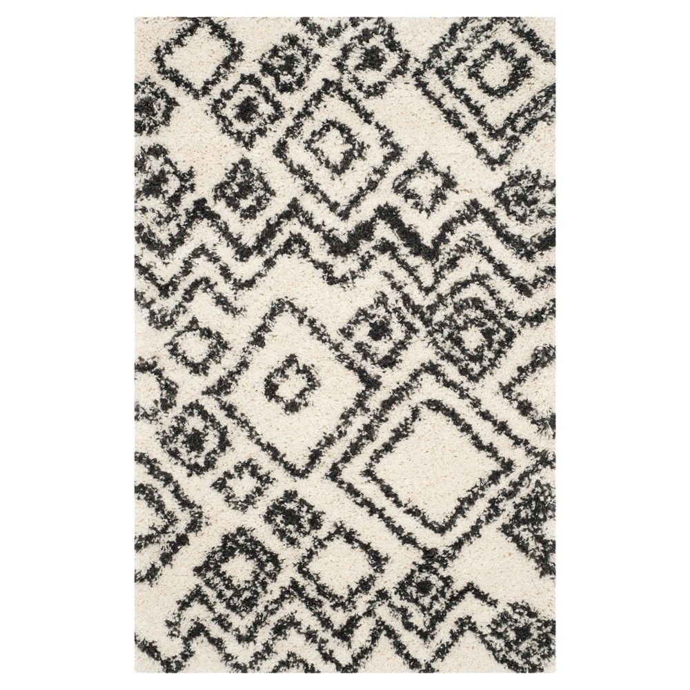 Laney Textured Shag Area Rug - Ivory/Charcoal (3'x5') - Safavieh | Target