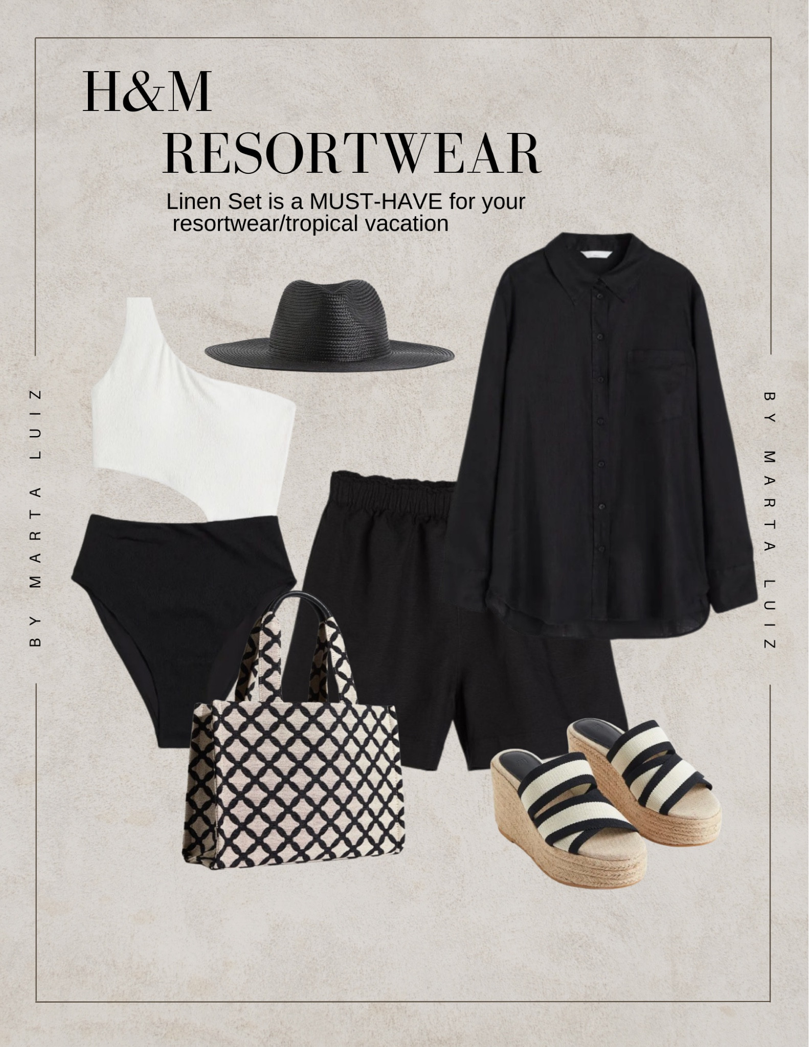 H&M Chic ResortWear 
Affordable Vacation outfits 
Linen set (shorts and shirt)
Swimsuit 

#LTKtravel #LTKstyletip #LTKSeasonal