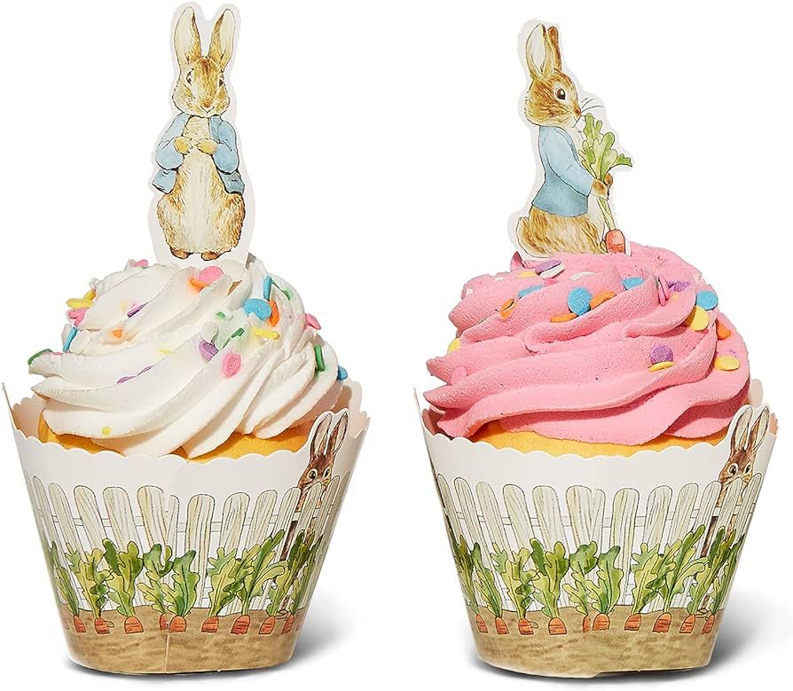 Peter Rabbit Cupcake Decoration - Party Supplies and Baby Shower Essentials - Set of 12 Pieces Cu... | Amazon (US)
