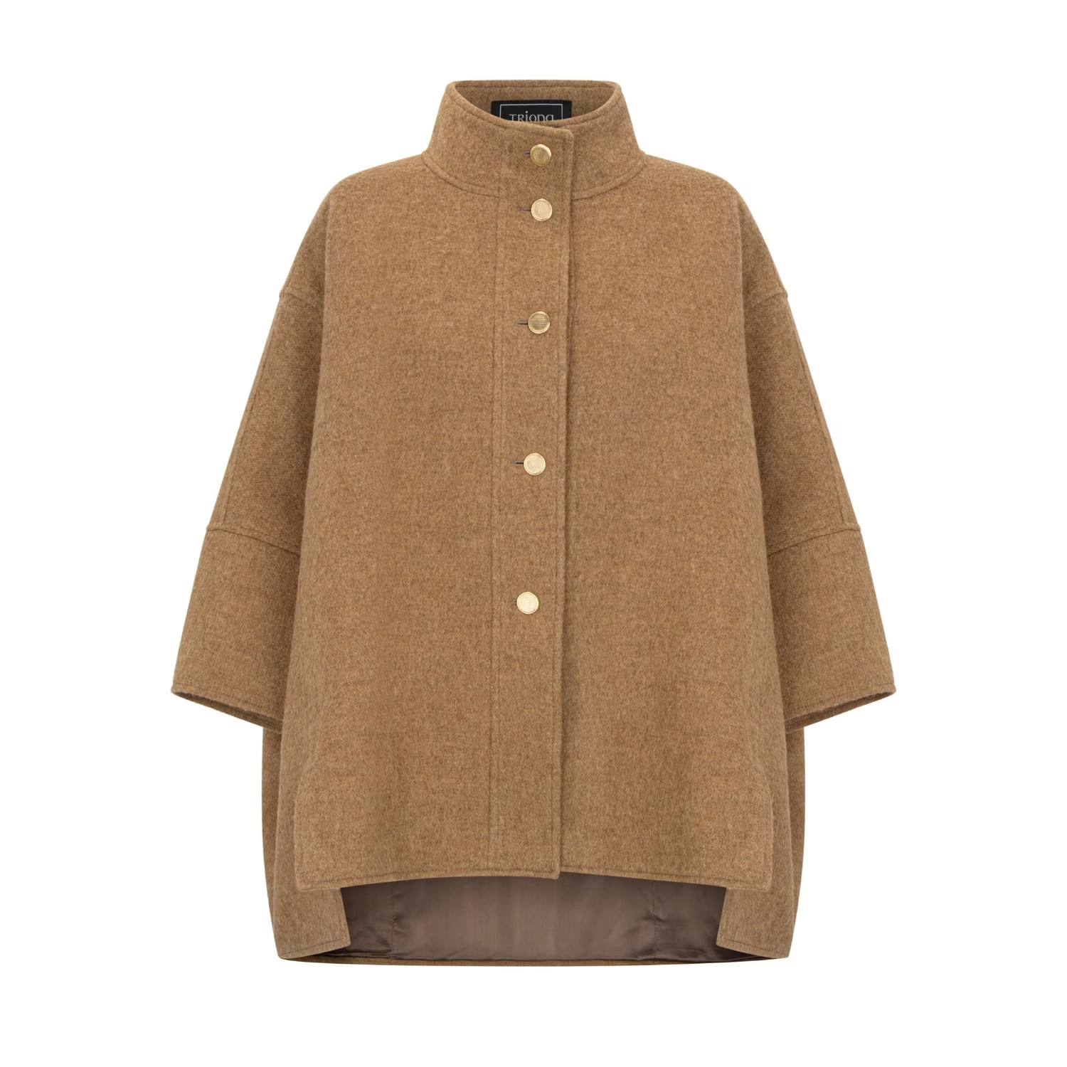 Camel Tracey Stand Collar Cape | Wolf & Badger