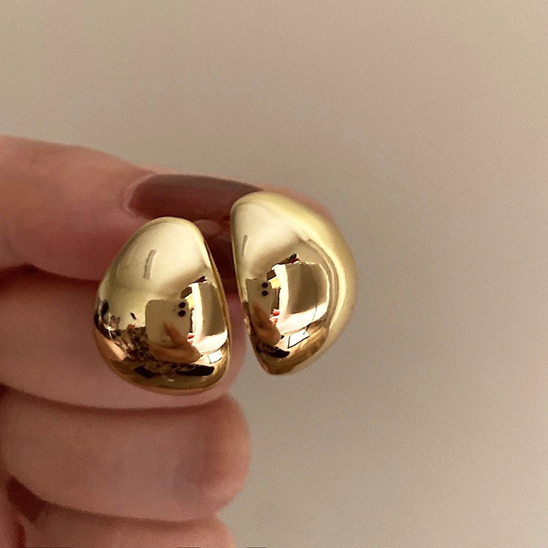 2.96US $ 35% OFF|Irregular Half Ball 925 Silver Pin Post Earring For Women Girls Real Gold Platin... | AliExpress (US)