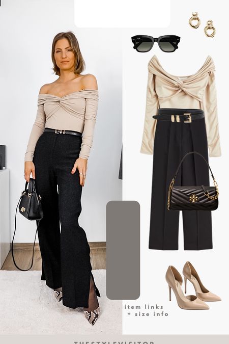 My 2nd best selling top of last week and for good reason. I’m wearing S so make sure to sizs up. The trousers are a keeper too, tts. Read the size guide/size reviews to pick the right size.

Leave a 🖤 to favorite this post and come back later to shop

#date night outfit #date look #black trousers #off shoulder top #draped top 

#LTKstyletip #LTKSeasonal #LTKeurope
