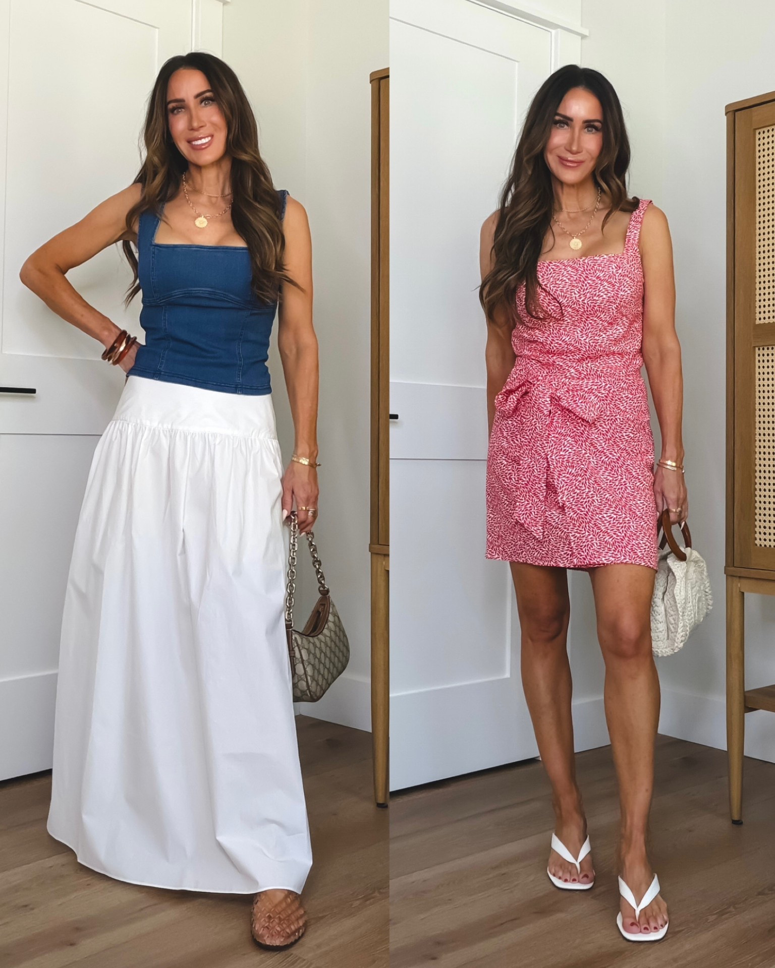 Sale alert!! Vacation perfect! This stretchy denim top is so comfy and flattering and goes with everything! Sz small 
white skirt with side slit, size xs 
Red gingham top Sz small, skirt Sz small but runs big and I need an xs 
Vacation summer outfit inspiration 

@Express  outfit ideas…

#LTKootd #LTKSeasonal #LTKSaleAlert

#LTKootd #LTKOver40 #LTKSaleAlert