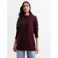 New Look Burgundy Crew Neck Knit Jumper, Red, Size 22, Women | Very (UK)