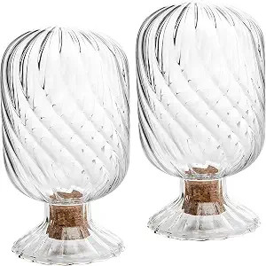 2 Set Helix Shaped Match Holder, Glass Matches Cloche for 3.5 Inch, Upside Down Match Holder Jar ... | Amazon (US)