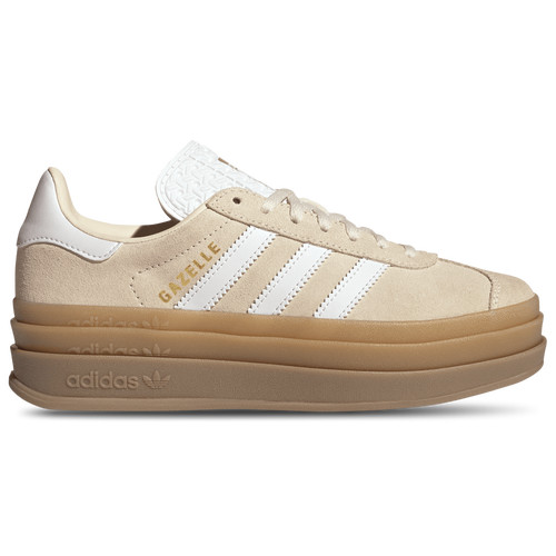 adidas adidas Originals Gazelle Bold - Girls' Grade School White/Wonder White/Gold Metallic Size 5.0 | Champs Sports