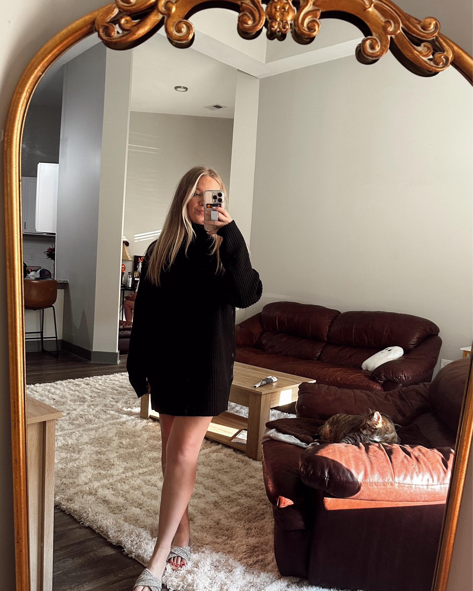 Black sweater dress vibesss ✨🖤
Runs TTS 
WEARING A SIZE M 

#LTKHoliday #LTKHalloween #LTKSeasonal