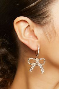 Rhinestone Bow Hoop Earrings | Forever 21 (US)