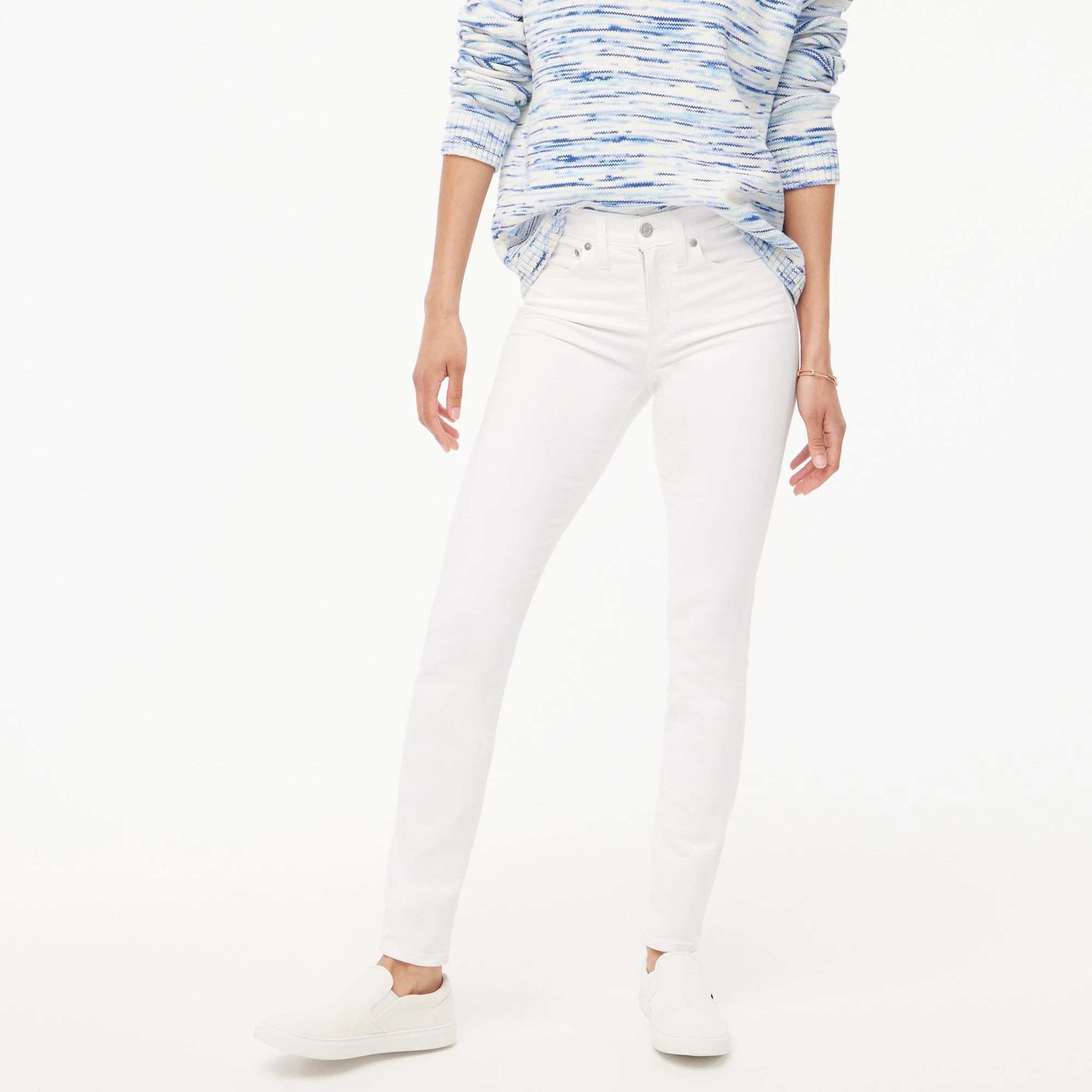 9" mid-rise white skinny jean in signature stretch | J.Crew Factory