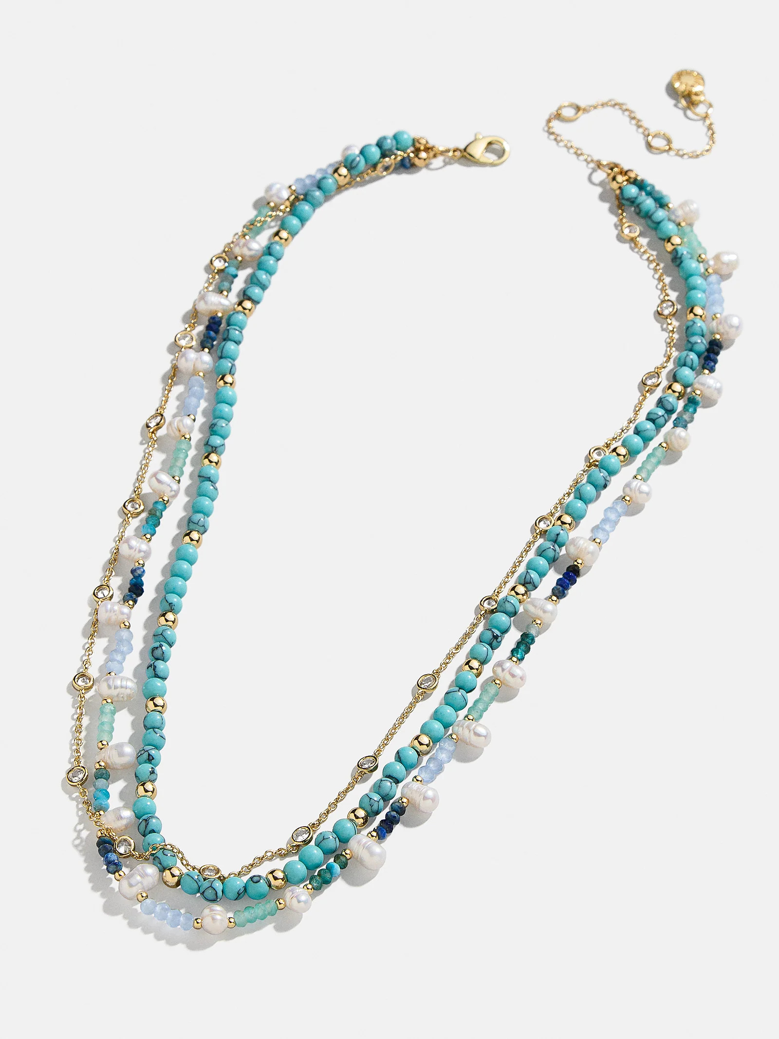 Rowan Semi-Precious Layered Necklace - Gold/Blue | BaubleBar
