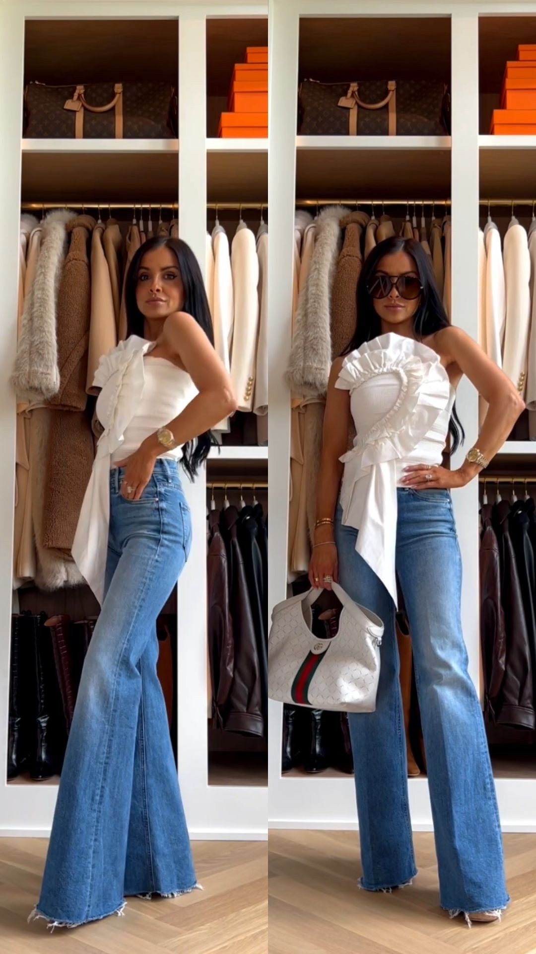 The most flattering jeans for a summer date night
Mother denim wearing a size 23
Far Rio white top wearing a size XS
Gucci Giglio bag size small

#LTKOver40 #LTKSeasonal #LTKmomlife