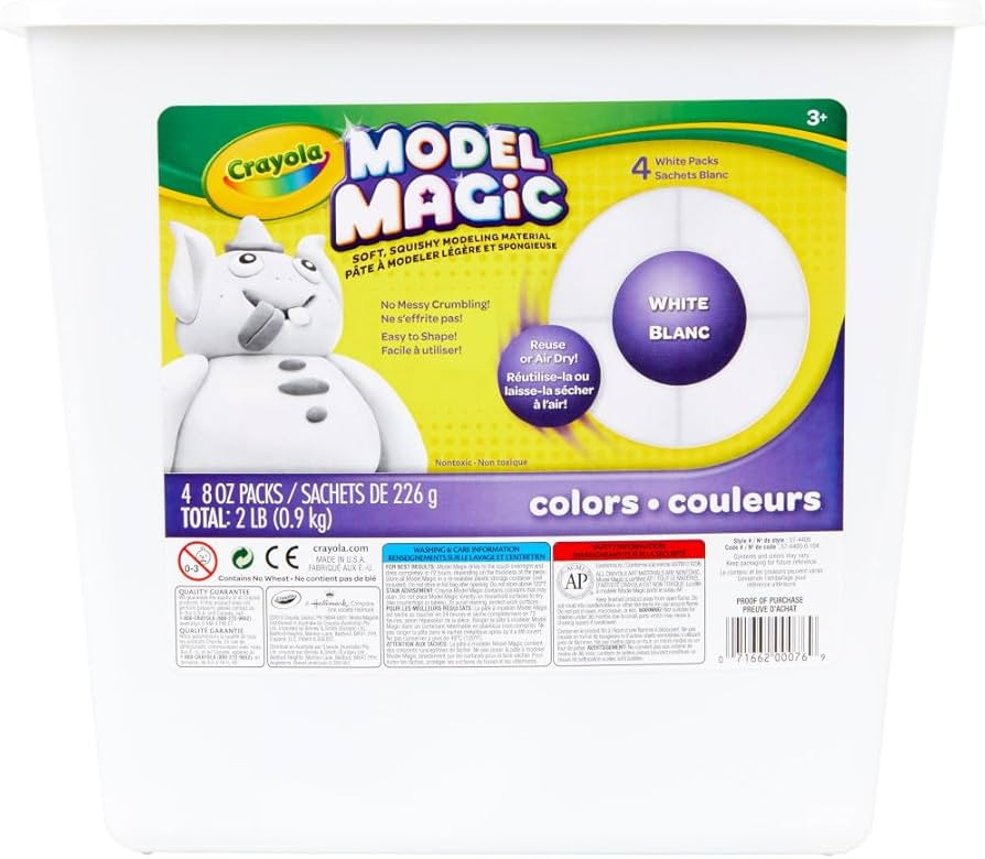 Crayola Model Magic White, Modeling Clay Alternative, Air Dry, Kids Arts & Crafts, Bulk Classroom... | Amazon (US)