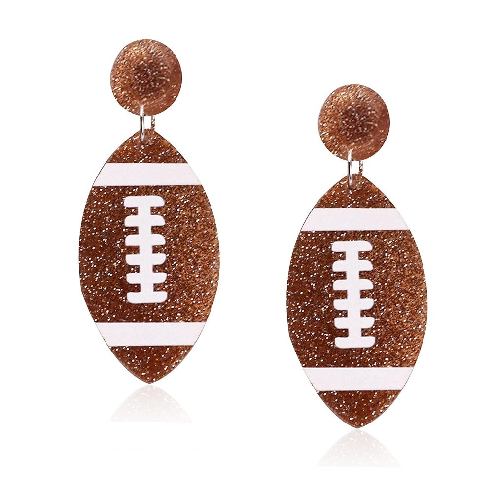 Anmpab Alloy Rhinestone Football Rugby Earrings for Women Party Jewelry Dangle Drop Stud Earrings... | Amazon (US)
