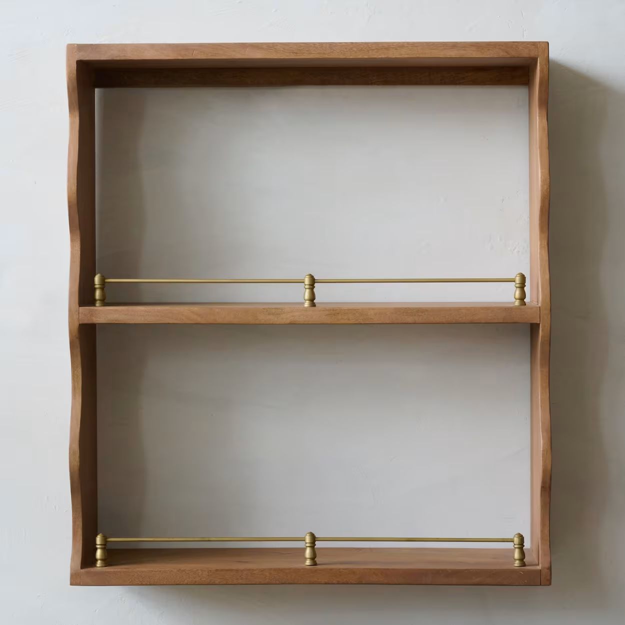 Faye Scallop Shelf with Brass Rails | Magnolia