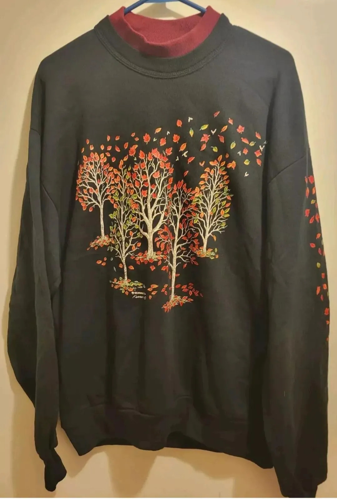 Vintage Morning Sun Jerzees - Large 90s Colorful Fall Leaves - Falling Leaves - Pullover Sweater | Etsy (US)