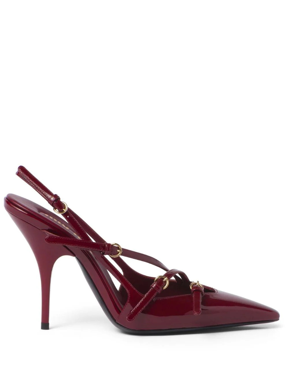 Miu Miu 105mm buckle-detail slingblack pumps - Red | Farfetch Global