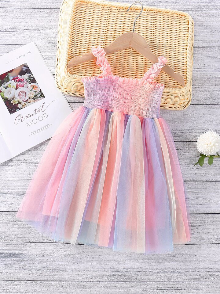 Toddler Girls Ombre Shirred Tutu Cami Dress | SHEIN