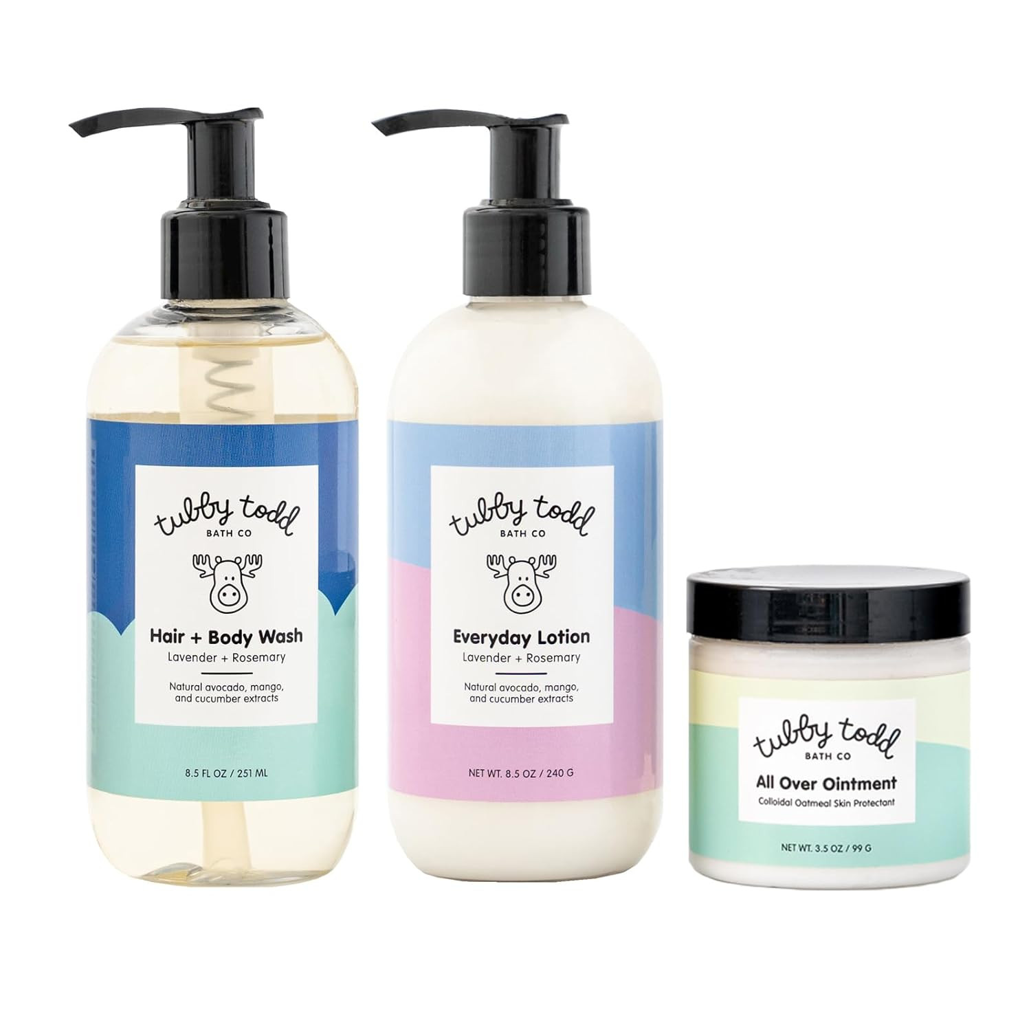 TUBBY TODD 3-Step Baby Bath & Skincare Routine - The Regulars Bundle - 8.5oz Baby Shampoo and Bod... | Amazon (US)