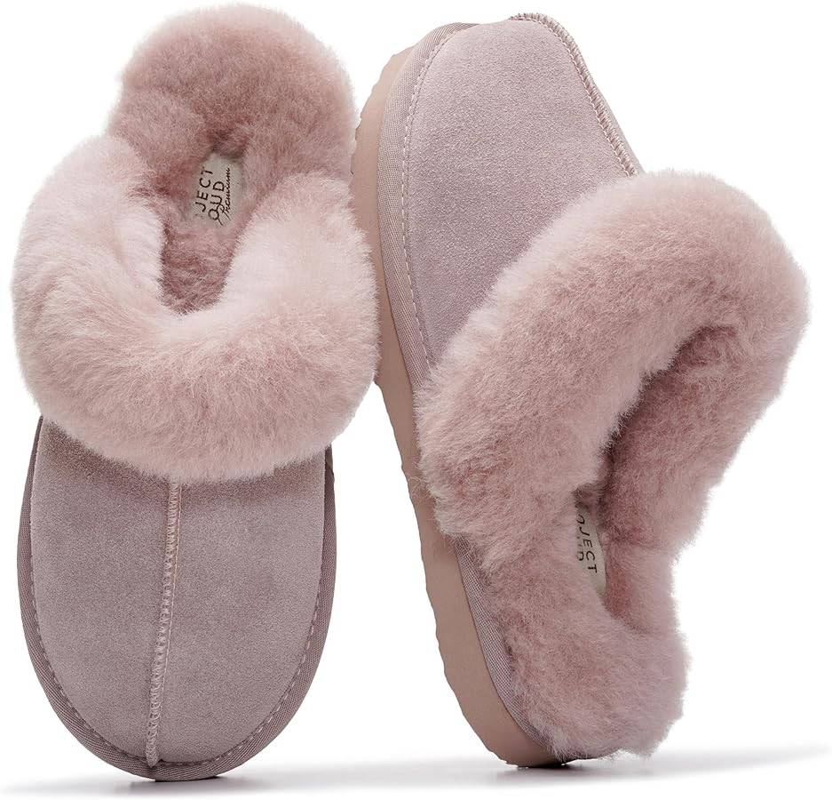 Project Cloud 100% Genuine Leather Slippers for Women Footwear with Genuine Fur Lining Womens Clo... | Amazon (US)