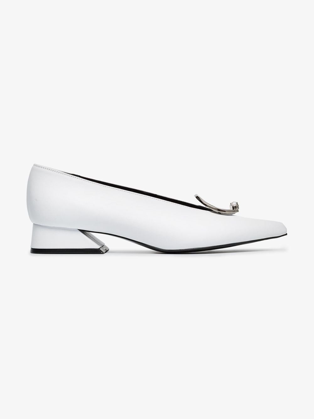 Yuul Yie white 30 buckle leather pumps | Browns Fashion