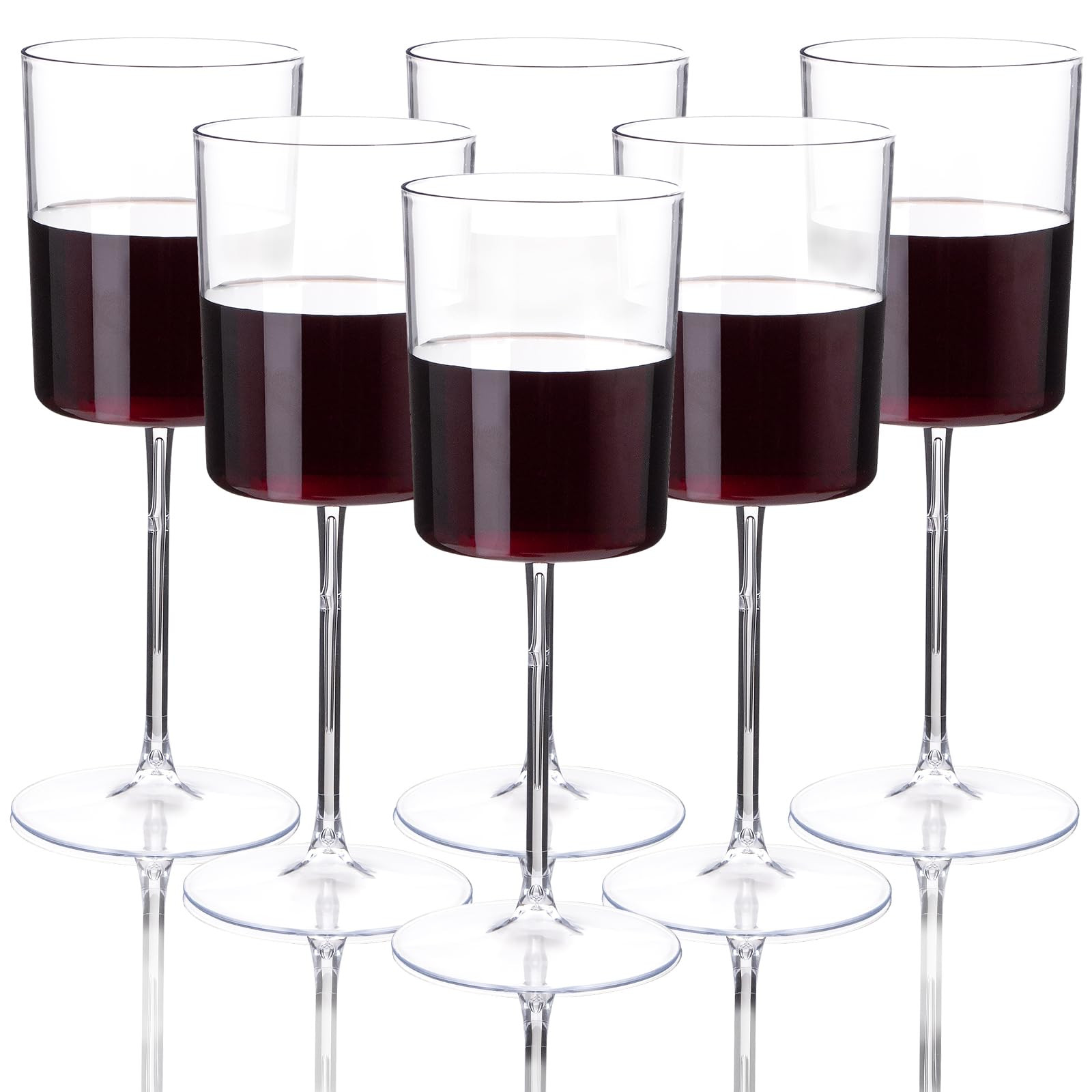 Ciaell 12 Pack Clear Plastic Wine Glasses - 14Oz Plastic Wine Glasses with Stem - Disposable Stem... | Amazon (US)