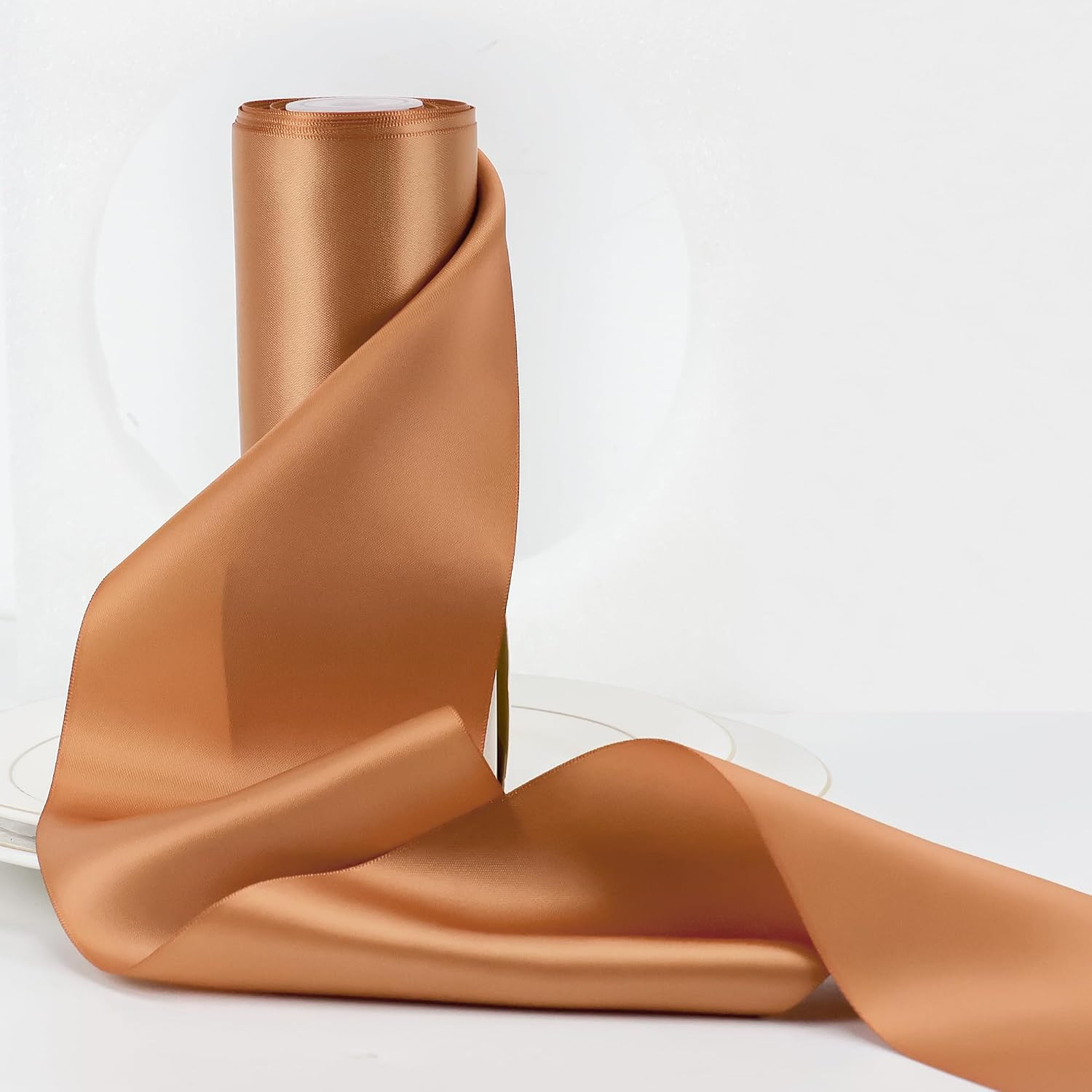 4 inch Wide Terracotta Double-Faced Satin Ribbon Continuous 10 Yds | Amazon (US)