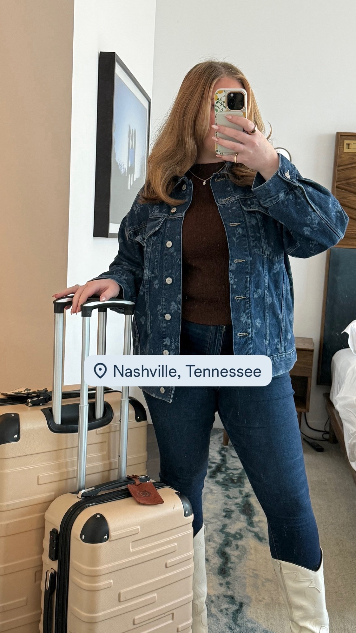 Nashville to Dallas travel day OOTD ✈️

•
Women’s winter outfit, midsize fashion, denim on denim, jean jacket, winter style 

#LTKMidsize #LTKTravel #LTKdayinmylife