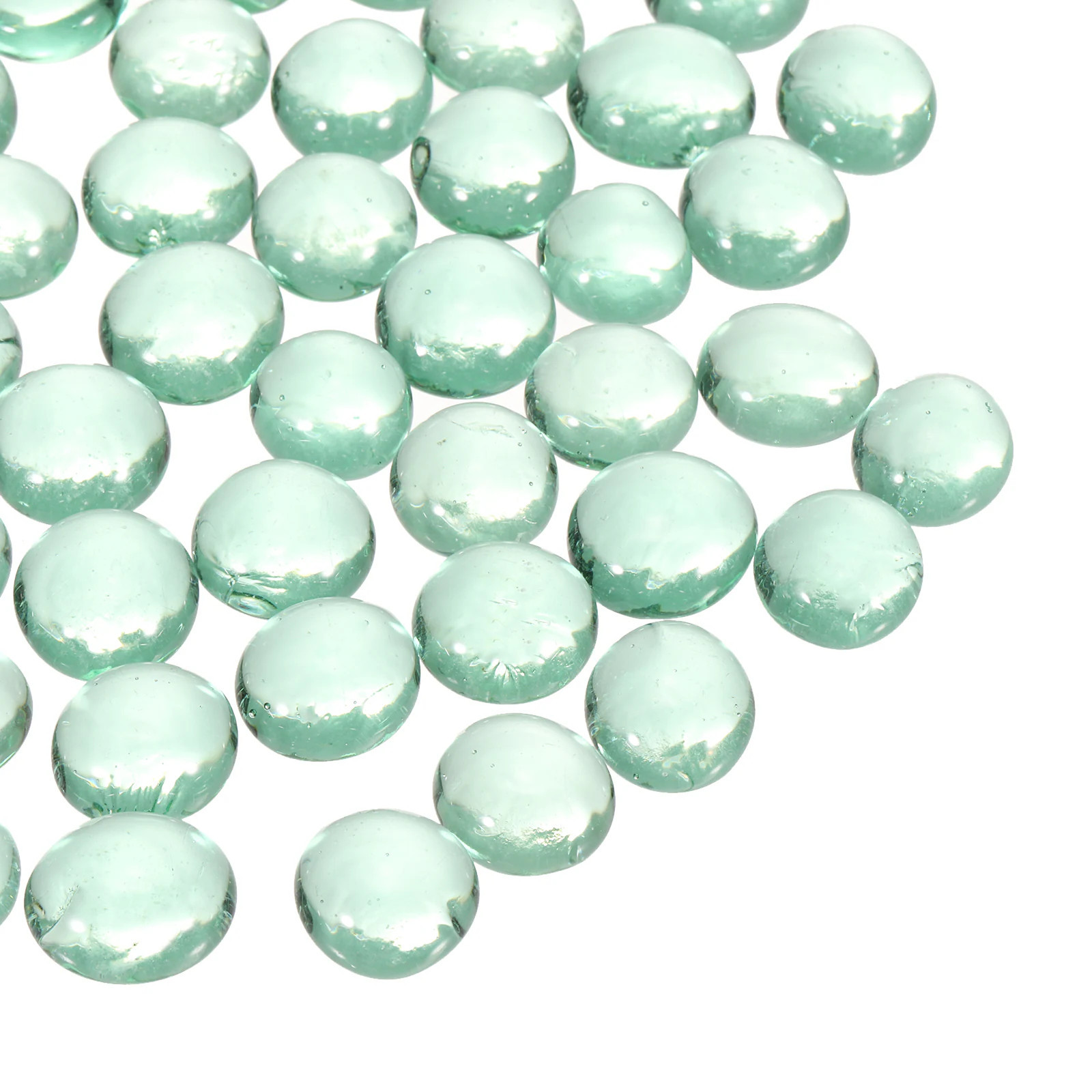 Unique Bargains Glass Beads 20pcs Flat Glass Gemstone Green 0.22lbs (0.47-0.55inch) Glass Marbles Pebbles for Vase Fillers Aquarium Decor DIY Craft | Lowe's