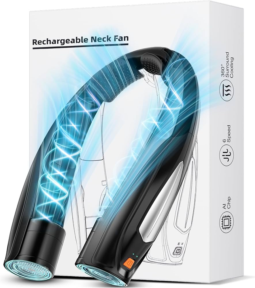 Hionly AI Neck Fan, 6 Speeds Adjustable Portable Personal Fan Rechargeable, Faster Cooling Wearab... | Amazon (US)