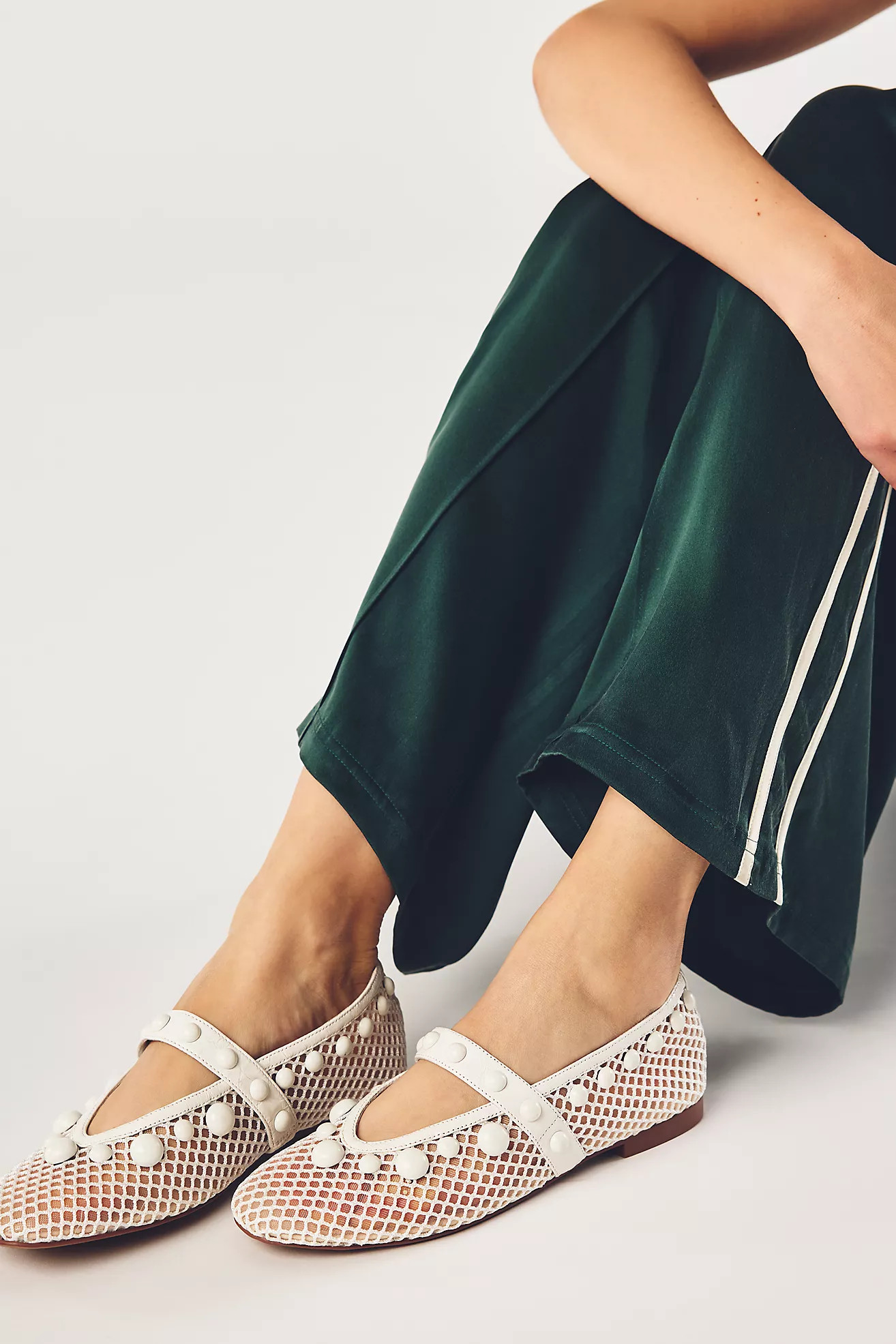 Bibi Lou Netted Stud Mary Jane Flats | Anthropologie (US)
