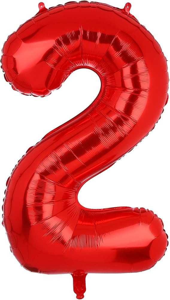 40 Inch 2 Red Number Balloons Mylar Foil Helium Digital Balloons 2st Birthday Party Decor Supplie... | Amazon (US)