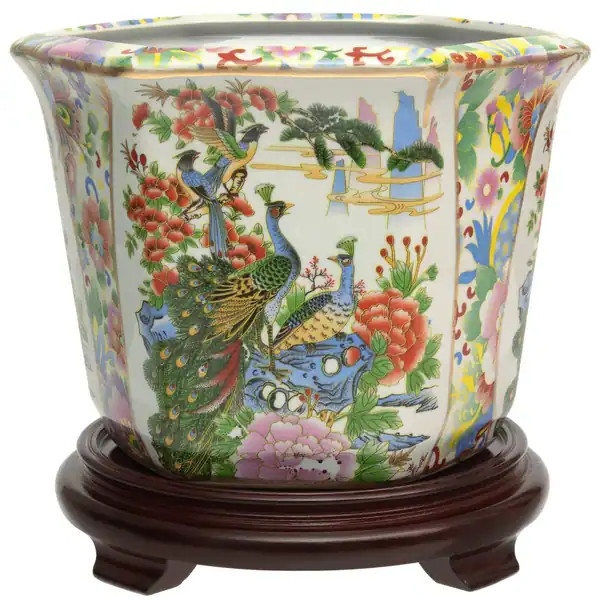 10" Satsuma Birds & Flowers Porcelain Flower Pot - Bed Bath & Beyond - 28867952 | Bed Bath & Beyond