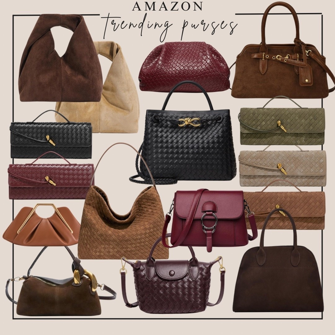 Trending handbags on Amazon - Handbags on an affordable price, all under $100, most under $50! 🤎



#trending
#Amazon
#trending handbags
#Amazon find
#affordable handbags
#affordable purses
#quilted handbag
#quilted clutch
#woven handbag
#chocolate handbag
#brown purse
#top handle bag
#christmas gift idea
#Gift for her
#gift for mom 
#gift for sister 
#gift for mother-in-law
#fashion inspo 
#suede bag
#camel bag 
#JW Pei
#metal frame clutch 
#evening bag
#dumpling clutch
#hobo purse
#suede tote bag 
#shoulder bag
#crescent crossbody
#leather handbag  

#LTKGiftGuide #LTKFindsUnder100 #LTKFindsUnder50