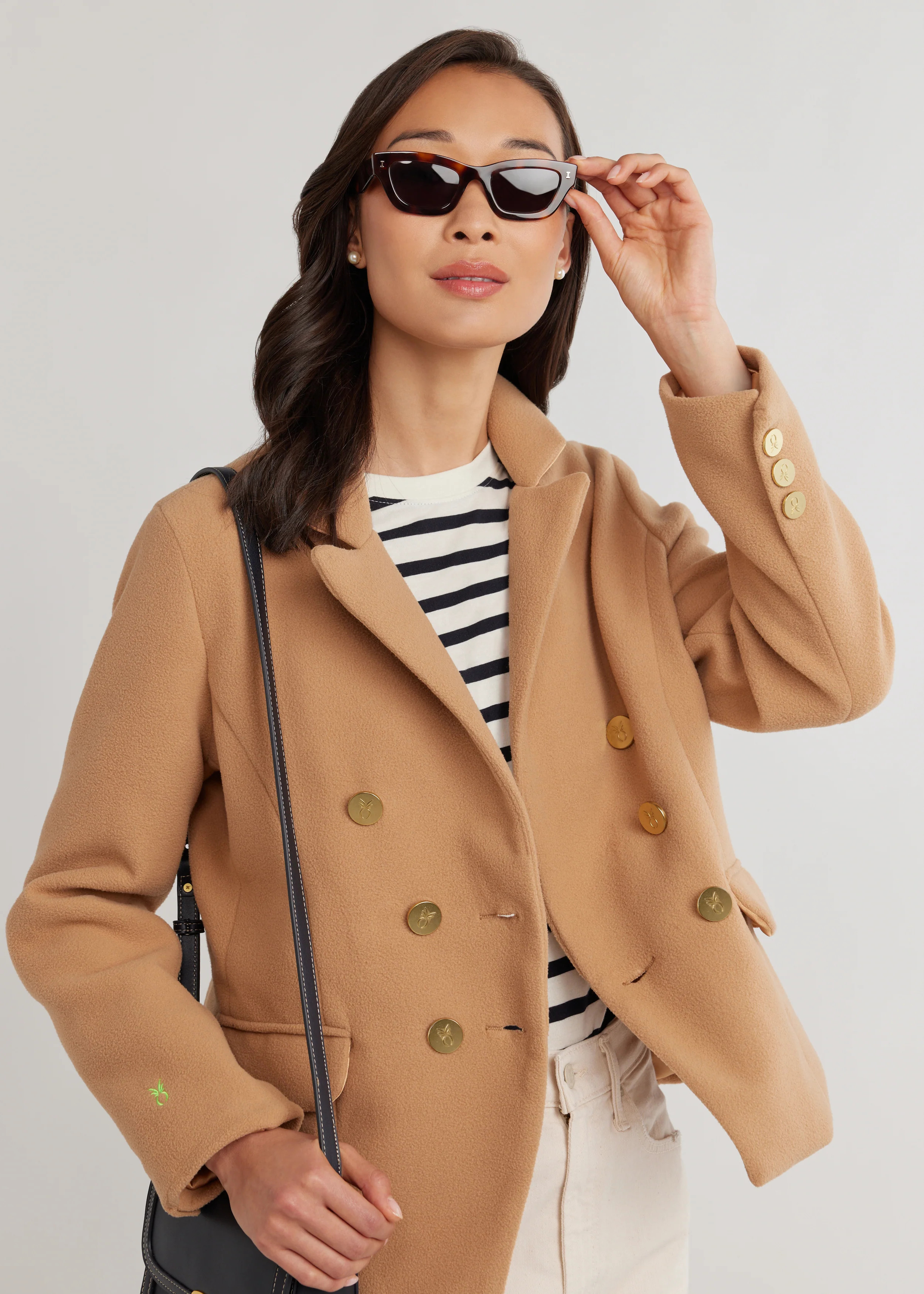 Mead Point Blazer in Vello Fleece (Camel) | Dudley Stephens