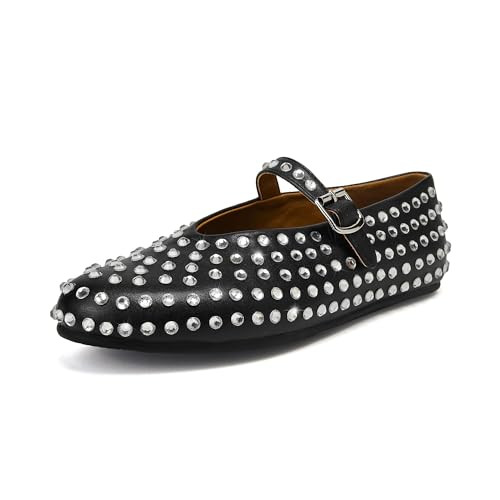 Arqa Mesh Ballet Flats for Women Buckle Strap Comfy Mary Jane Flats Fishnet Causal Daily Dress Ballerina Flat Shoes | Amazon (US)