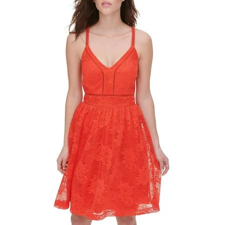Guess Womens Lace Knee-Length Fit & Flare Dress | Walmart (US)