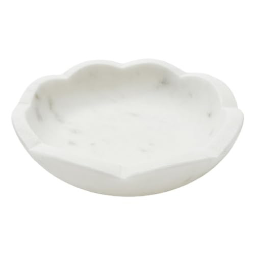 Scalloped White Marble Bowl - 4.6 inches - Decorative Bijou Bowl - Jewelry Dish - Jewelry Holder - Jewelry Tray - Trinket Holder - Key Bowl - Soap Dish - Candle Holder - Candle Dish | Amazon (US)