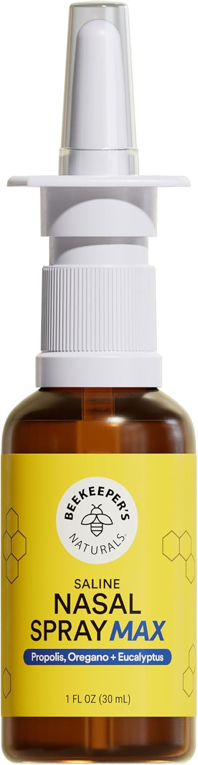 Beekeeper's Naturals Saline Nasal Spray Max, Cleanse & Clear Sinuses, 30 ml | Amazon (US)