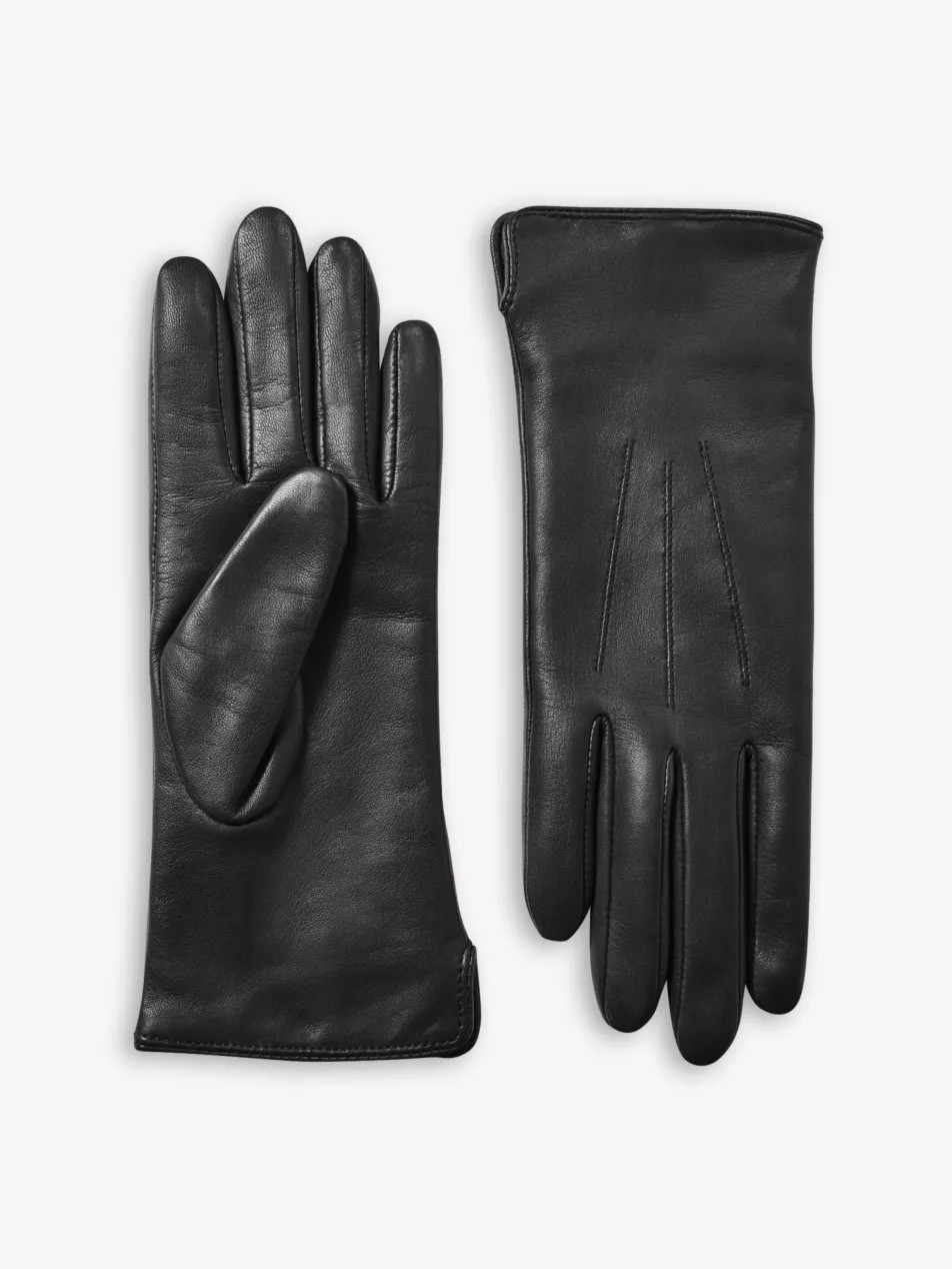 Stitch-embellished cashmere and leather gloves | Selfridges