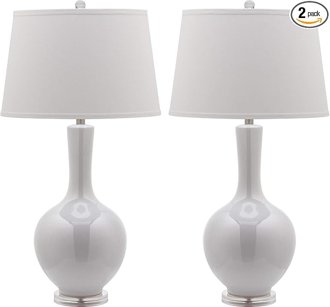 Safavieh Lighting Collection Blanche Gourd White Table Lamp, Set of 2 | Amazon (US)