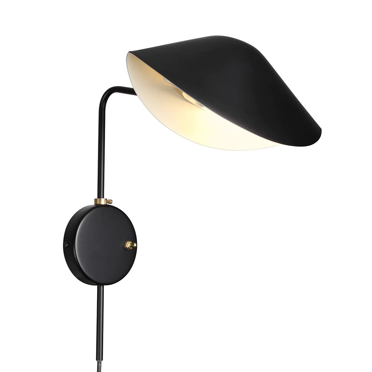 Mid Century Serge Rotating Wall Sconce - Black | France and Son