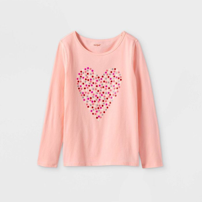 Girls' Adaptive Valentines Day Long Sleeve T-Shirt - Cat & Jack™ Pink | Target