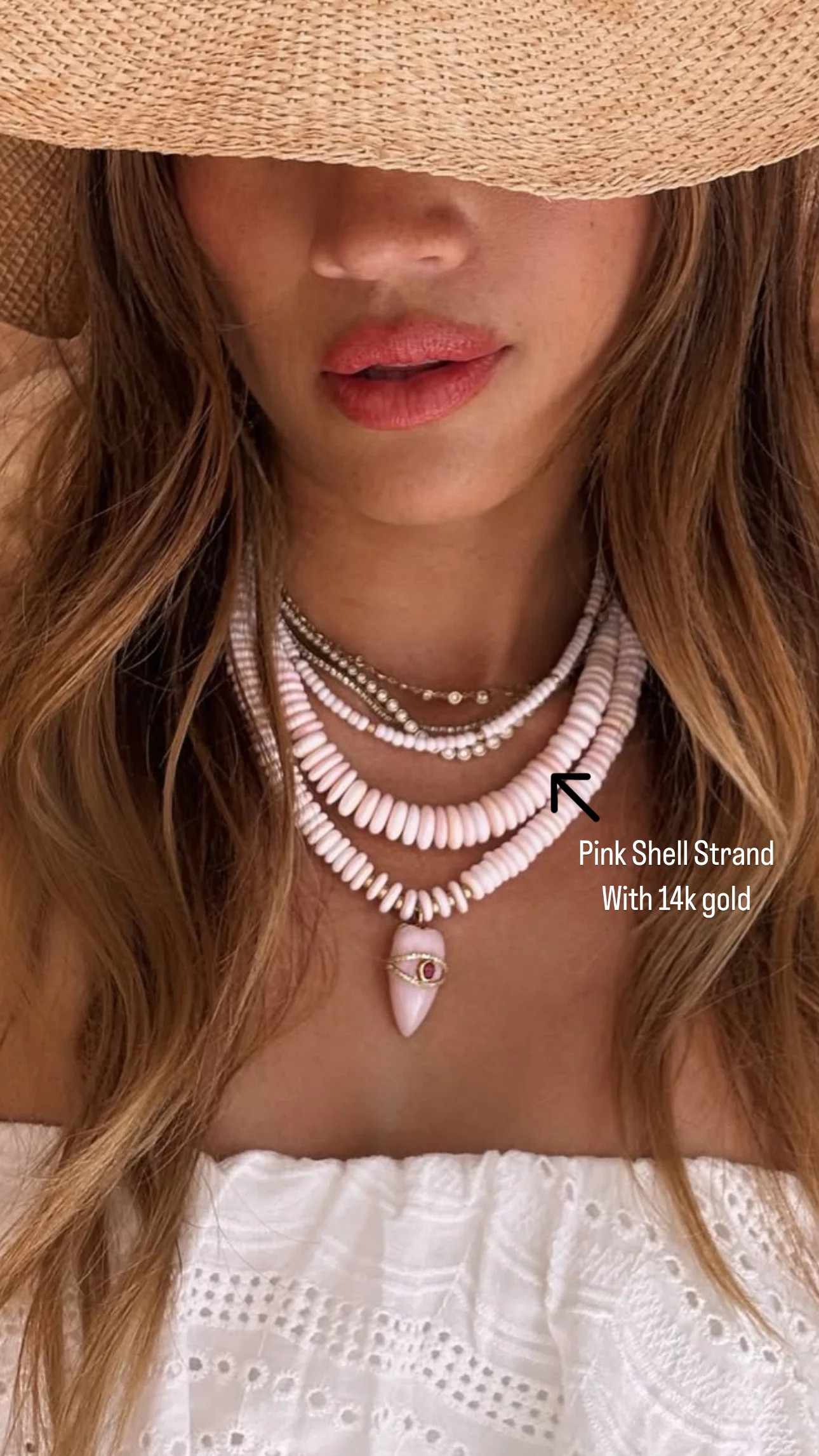 8MM PINK SHELL NECKLACE – SHAKTI | SHAKTI JEWELRY