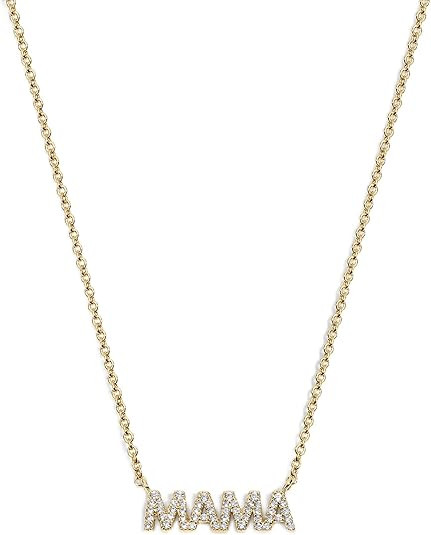 Mama Necklace for Women, 14k Gold Plated Script Pendant Necklace, 16" Minimalist Tarnish-Resistan... | Amazon (US)