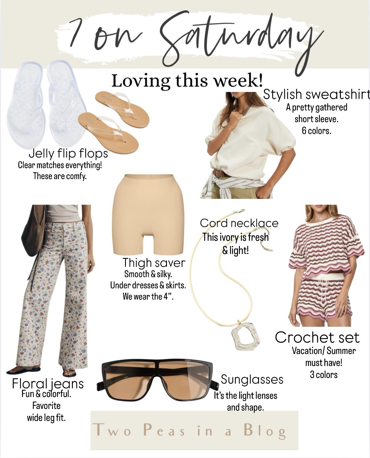 7 on Saturday
What we’re loving , shopping, and not to miss items this week!! 
Floral jeans tts, 25 regular here 
Crochet set - xs tops, s shorts
XS sweatshirt 

#LTKPetite #LTKOver40 #LTKSeasonal