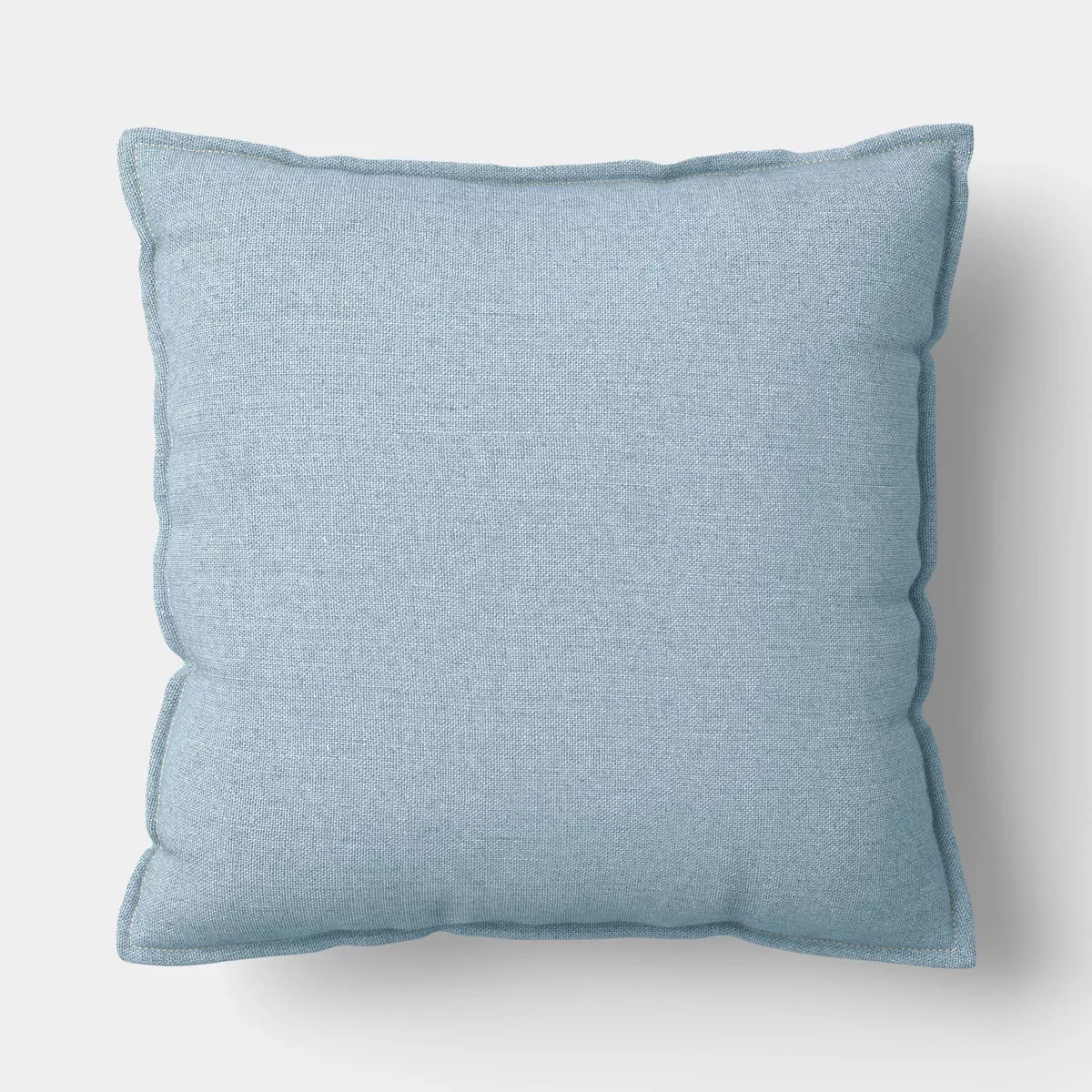 Square Linen Pillow with Flange and Contrast Neutral Reverse Light Blue - Threshold™ | Target