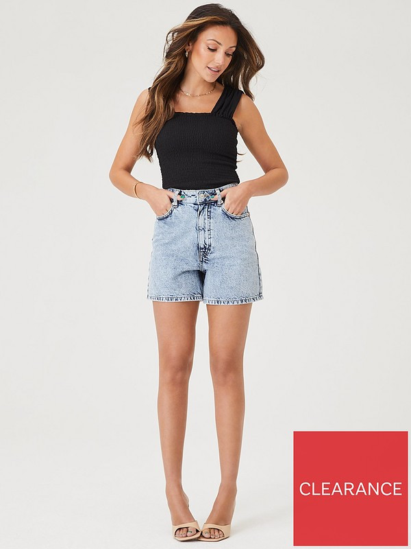Michelle Keegan Denim Short - Light Wash | Very (UK)