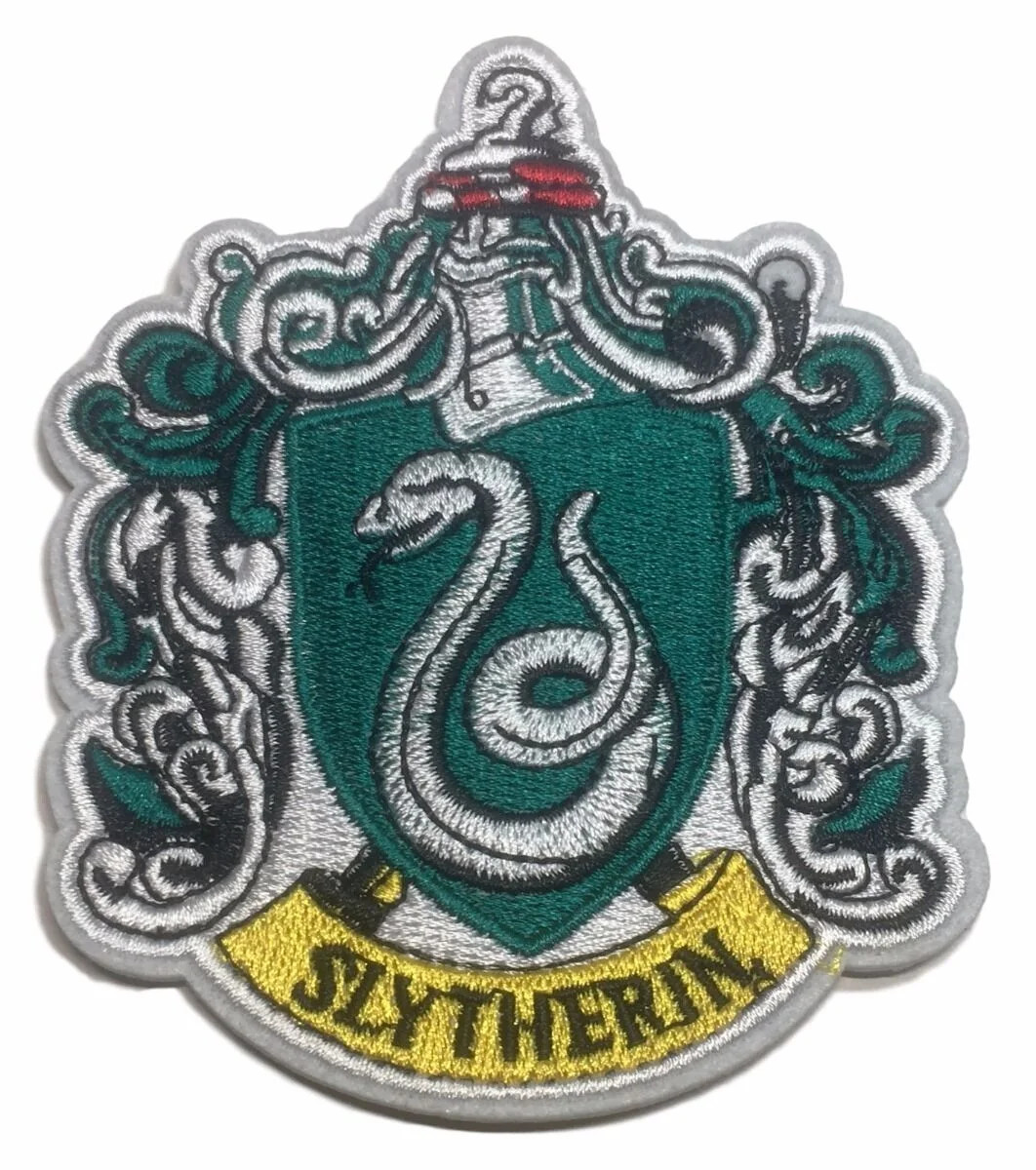 Harry Potter Slytherin Large 4" Tall Embroidered Iron On Patch | Walmart (US)
