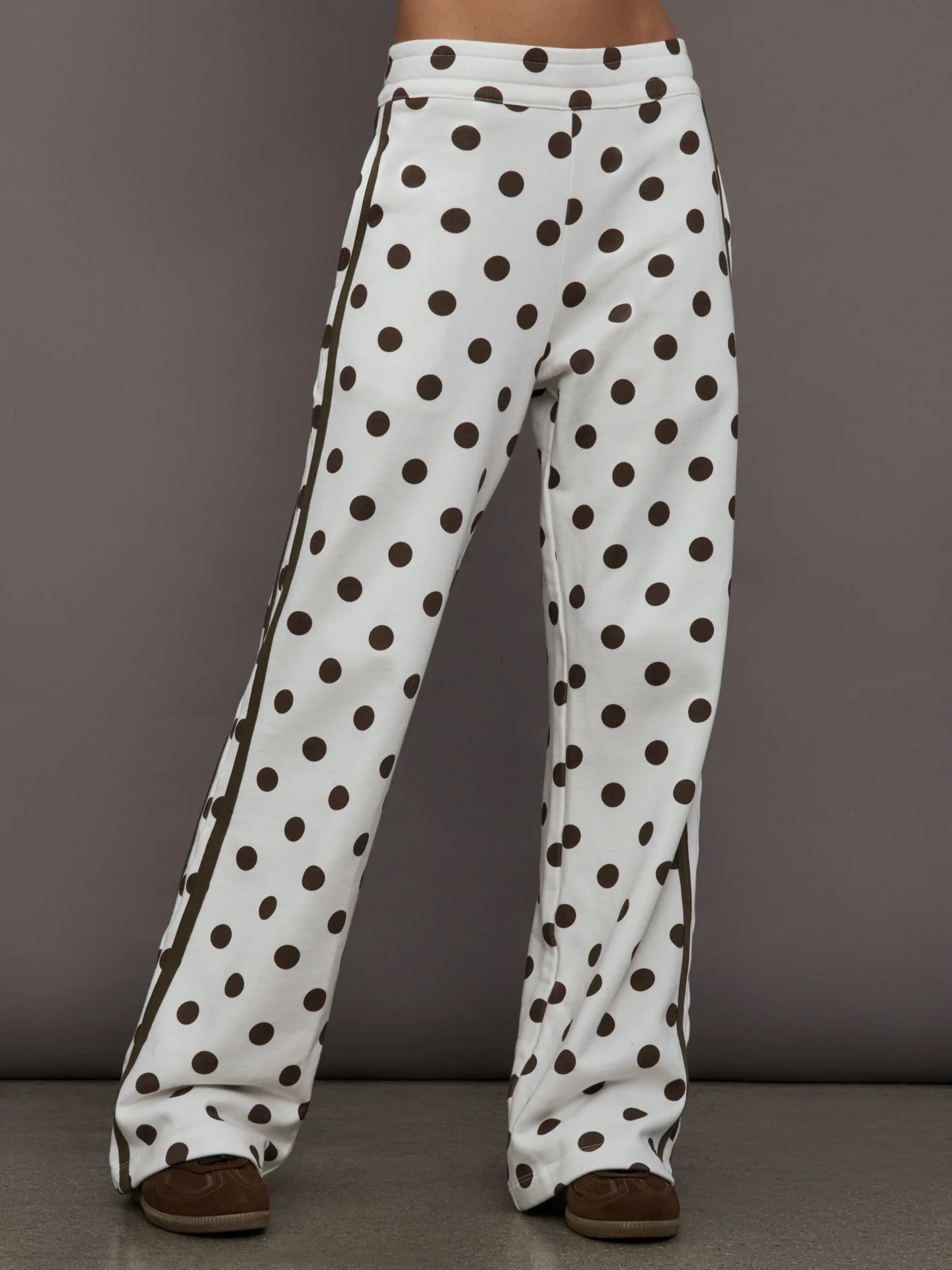 Polka Dot Track Pant - White/Carafe Polka Dot | Carbon38