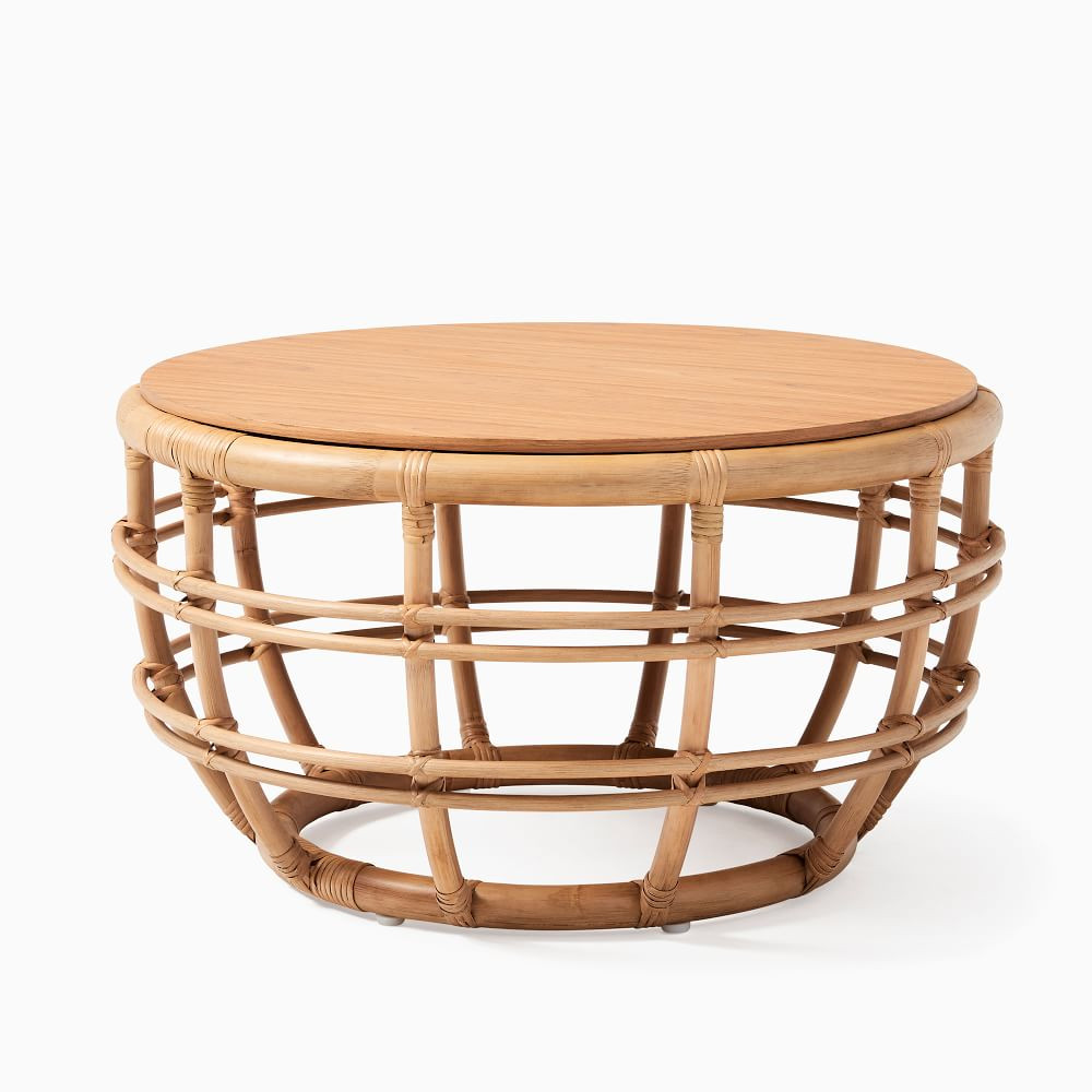Savannah Rattan Round Coffee Table (28") | West Elm (US)